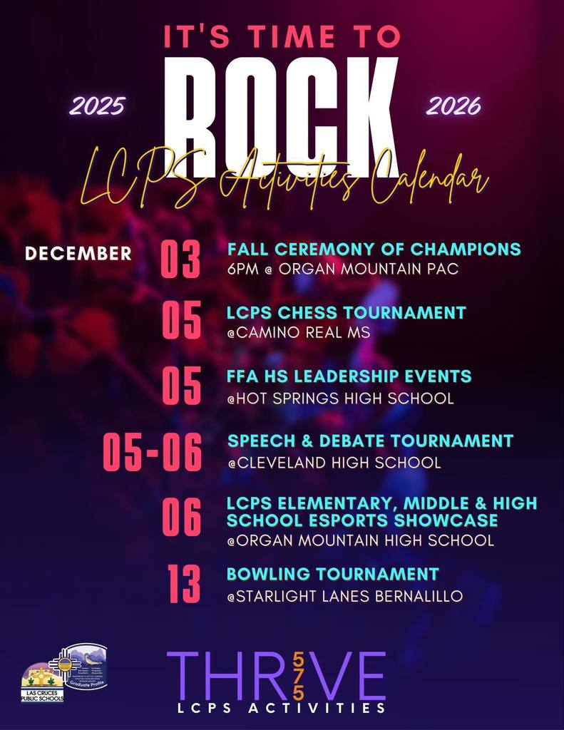 Check out our December LCPS Activities events!