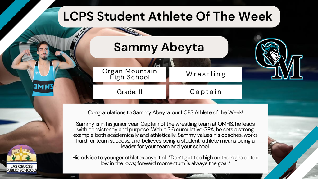 Congratulations to Sammy Abeyta, our LCPS Athlete of the Week!
