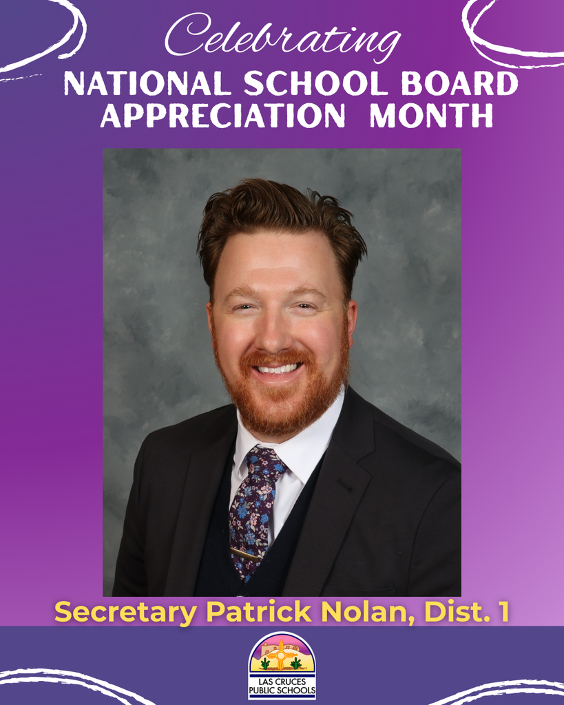 purple graphic for school board appreciation with photo