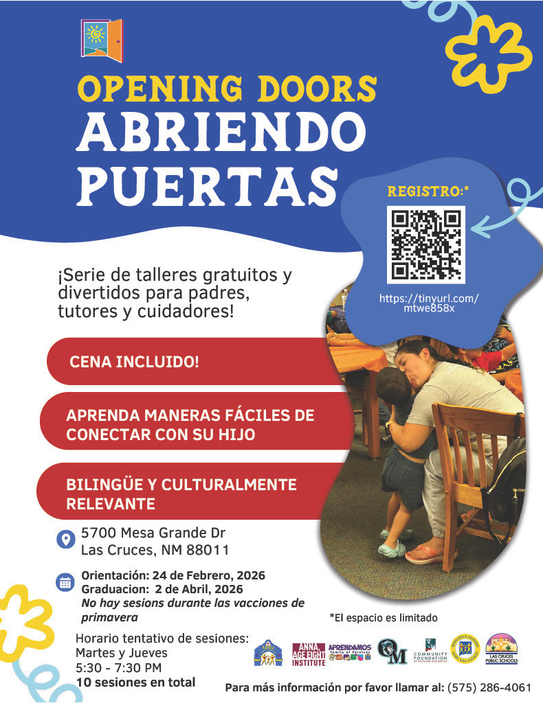 red, white and blue graphic, Spanish