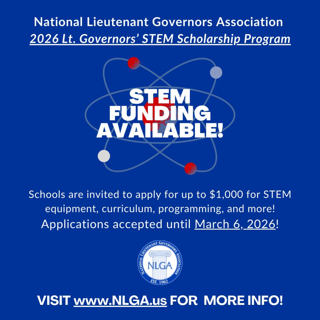 The NLGA Lt. Governors’ STEM Scholarship Program is now open!