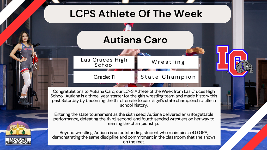 Congratulations to Autiana Caro, our LCPS Athlete of the Week from LCHS! 