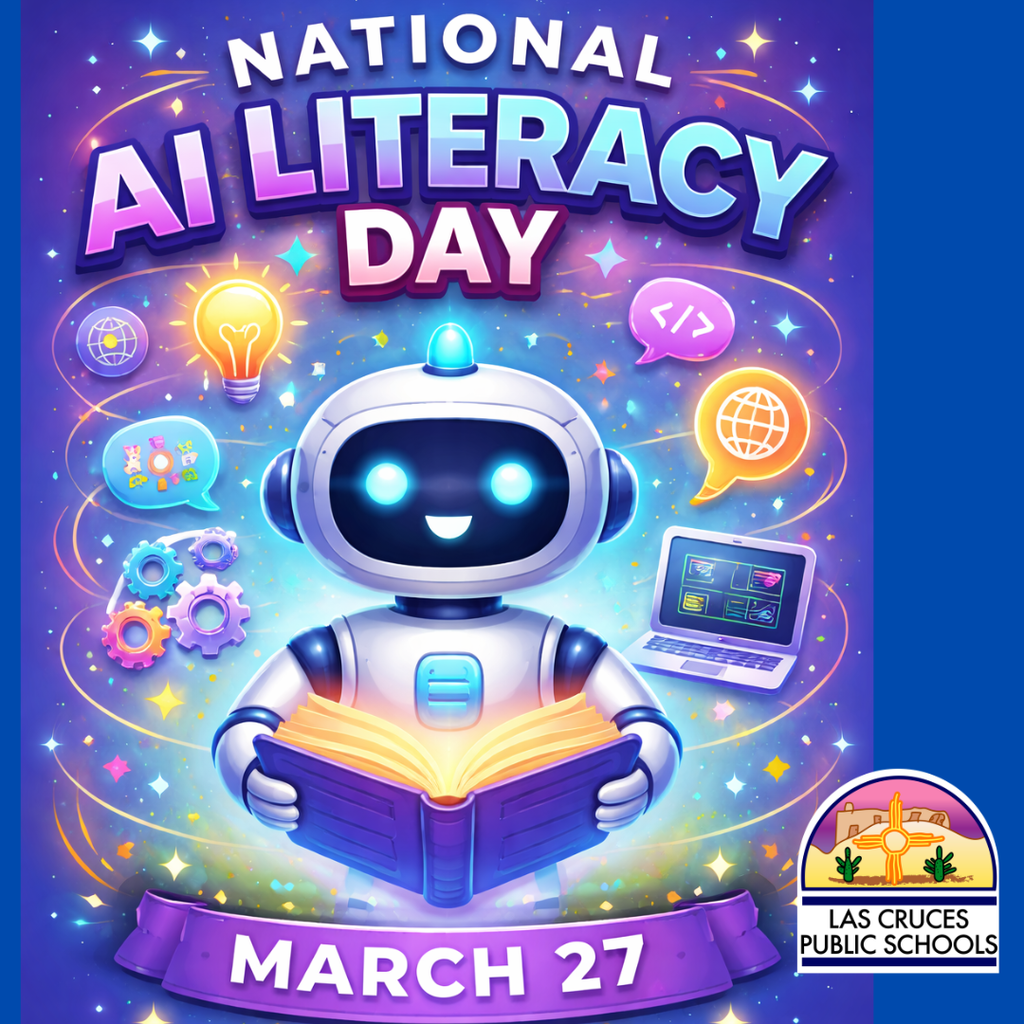 purple graphic recognizing AI literacy day