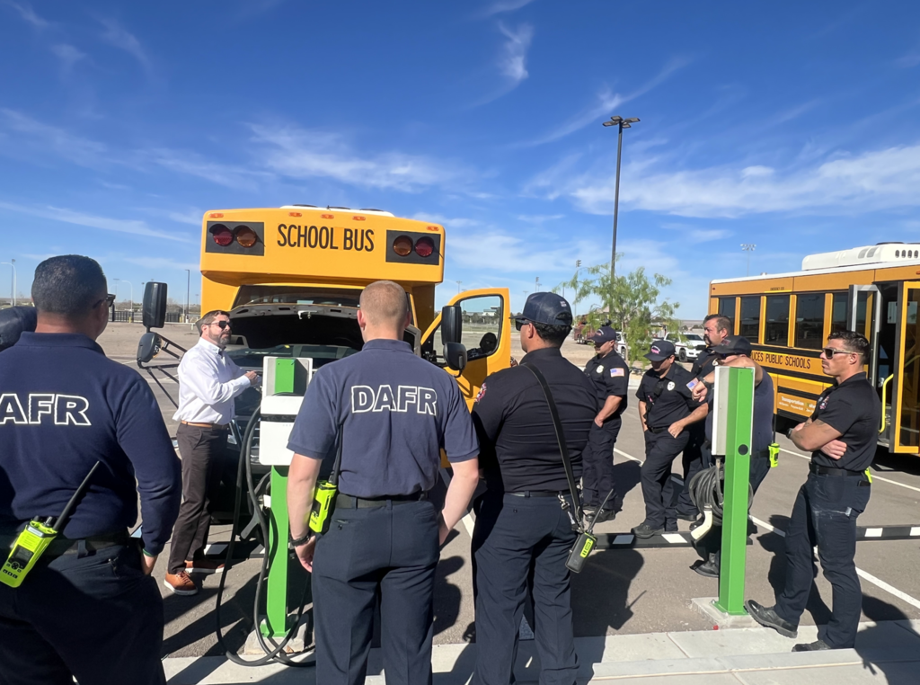 Great first responder training at LCPS as we gear up for the final round of this school year’s New Mexico EV school bus pilot project!