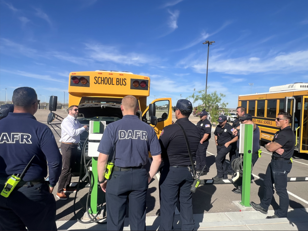 Great first responder training at LCPS as we gear up for the final round of this school year’s New Mexico EV school bus pilot project!