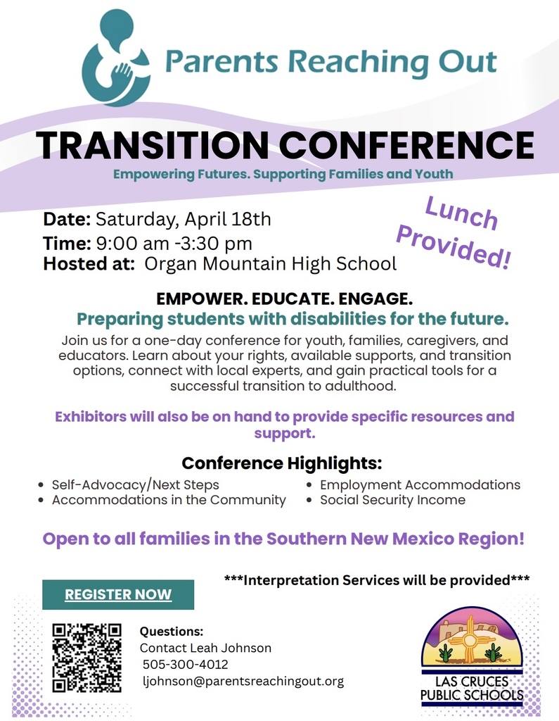 white flyer with Transition Conference information and the LCPS logo
