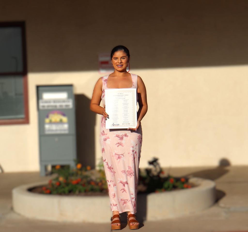 Congratulations to Emery Guadian, a sophomore at Mayfield High School, for earning Best in Show in the 5th Annual Dr. Karen M. Trujillo Student Poetry Contest for her poem, “The Low Tide in Twilight.”