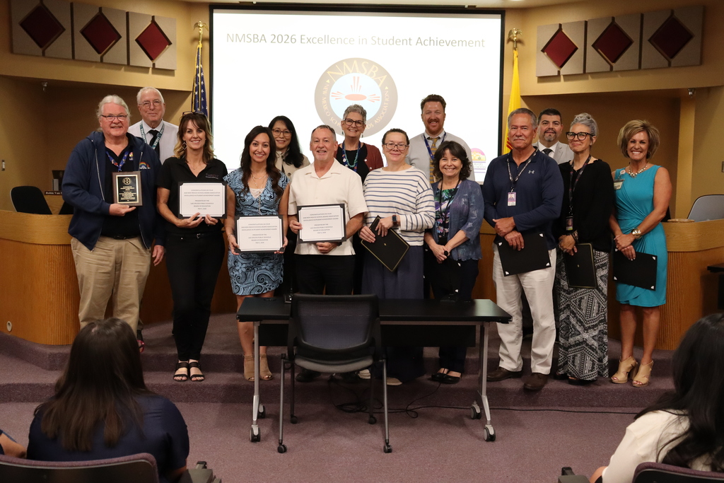 Congratulations to the Activities, Fine Arts, and Athletics teams, who were collectively nominated by Robert Wofford for the 2026 New Mexico School Boards Association Excellence in Student Achievement Award!