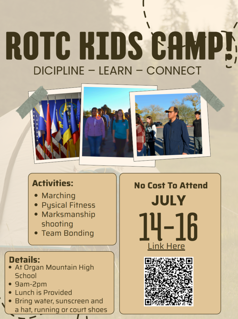beige flyer with ROTC summer camp information