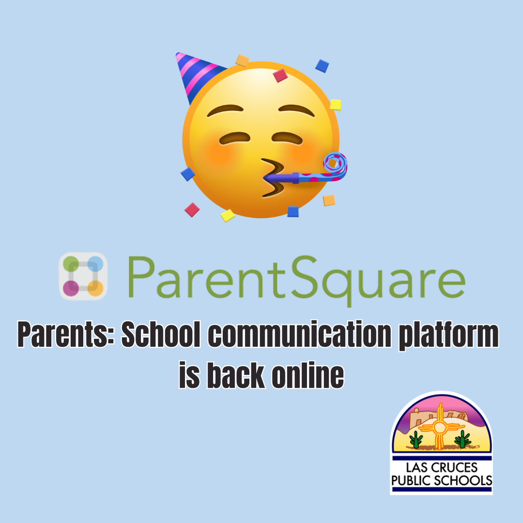 blue graphic with party emoji