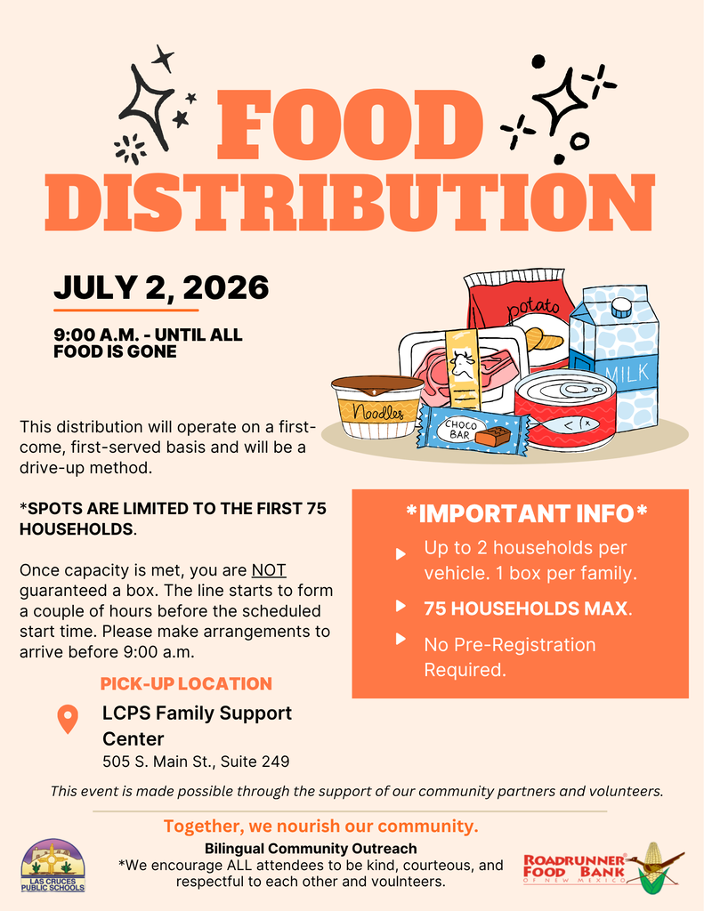LCPS Food Distribution on Thursday, July 2