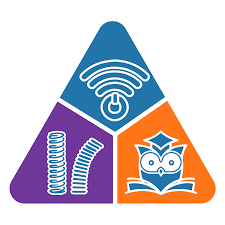blue, orange and purple triangle