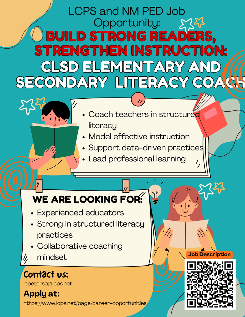 teal flyer with cartoon kids and books