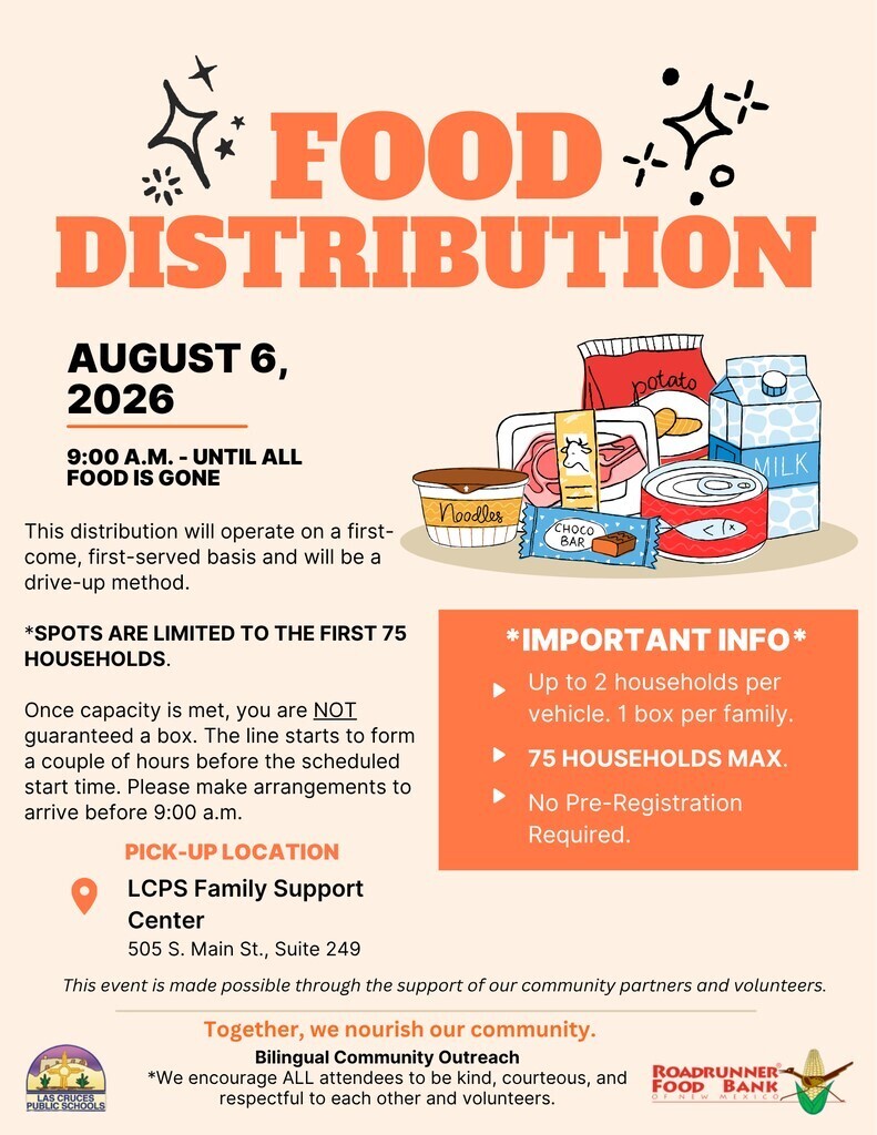 Reminder: LCPS Food Distribution on Thursday, August 6