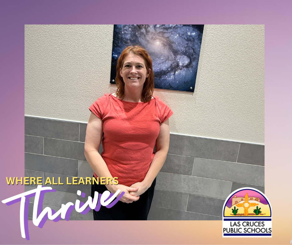 purple gradient Thrive Thursday feature with woman standing