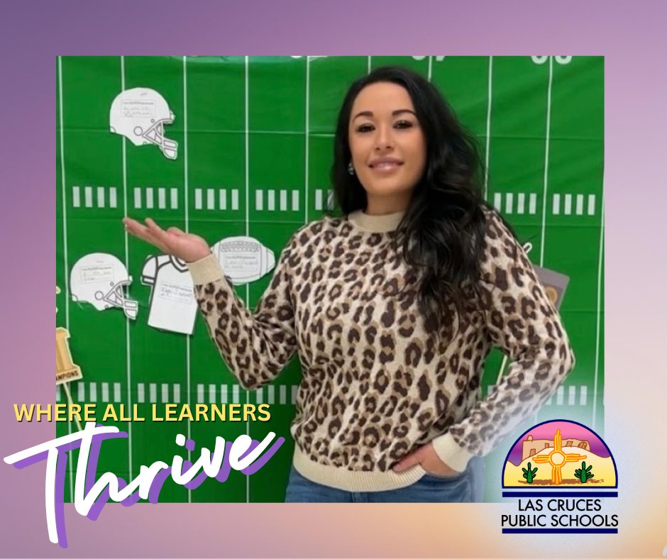 purple gradient Thrive Thursday feature with woman standing