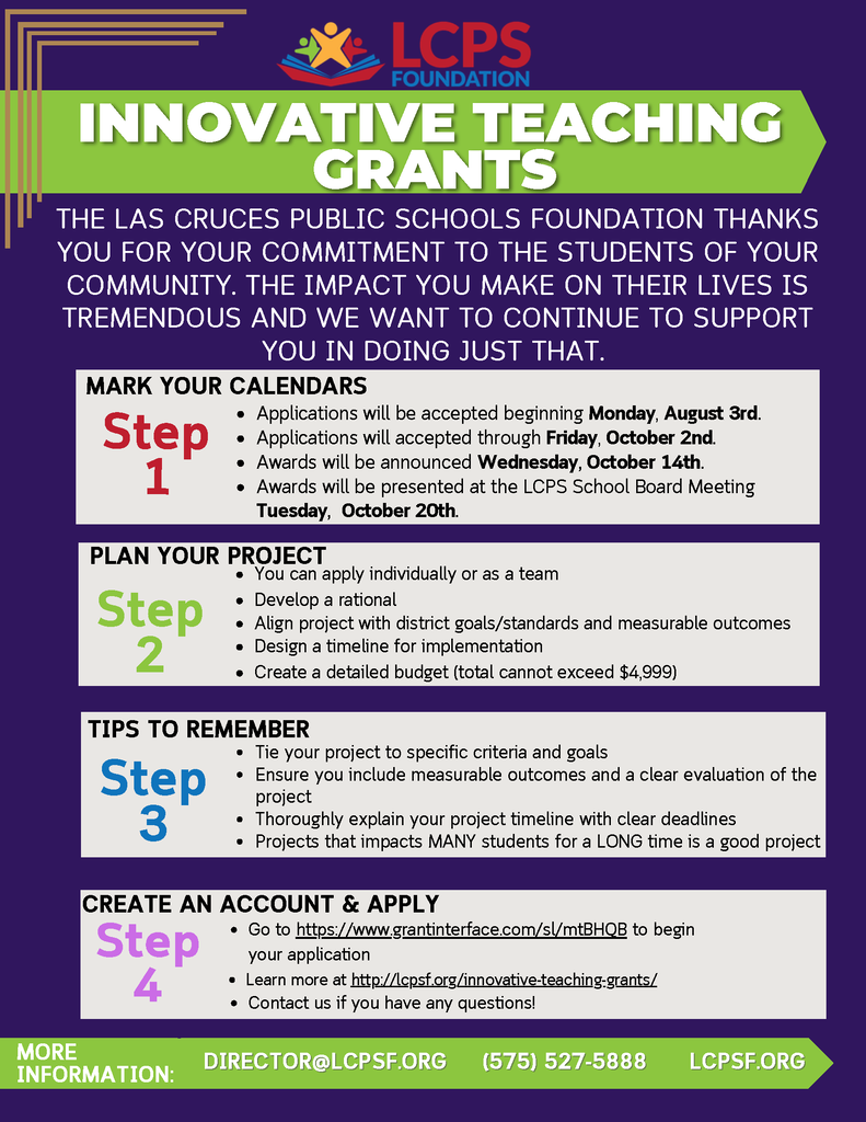 LCPS Foundation Innovative Teaching Grants 