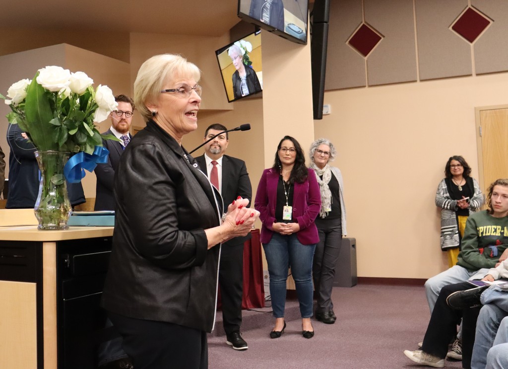 The district made several notable recognitions, including outgoing Board of Education Member Carol Cooper, Dist. 5. Board members thanked Ms. Cooper for her dedication and leadership on the board, keeping the goals of the district in the forefront. “