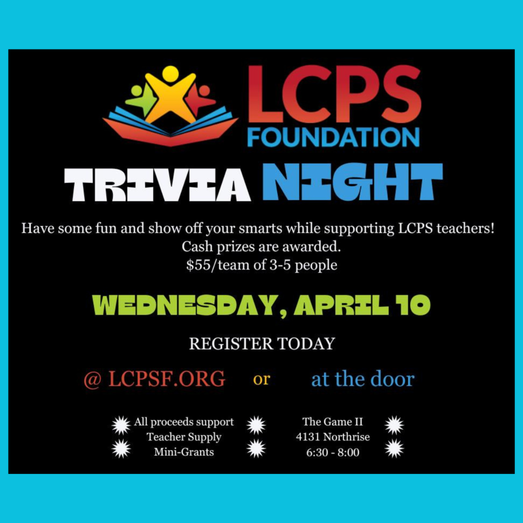 It's TRIVIA TIME‼️ Join us for an evening of great food, good friendship and exhilarating trivia at the LCPS Foundation Trivia Night! Teams of 3-5 individuals can participate by registering at www.lcpsf.org Team cost is $55. All proceeds benefit educators and students in Las Cruces Public Schools! Best of all.....CASH PRIZES awarded to the top 3 teams!! Festivities begin at 6:30 pm! at The Game II, 4131 Northrise.