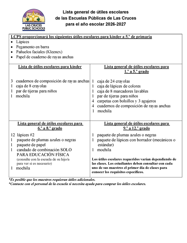 Actualización sobre el regreso a clases: fechas importantes, Día de Transición y listas de útiles escolares