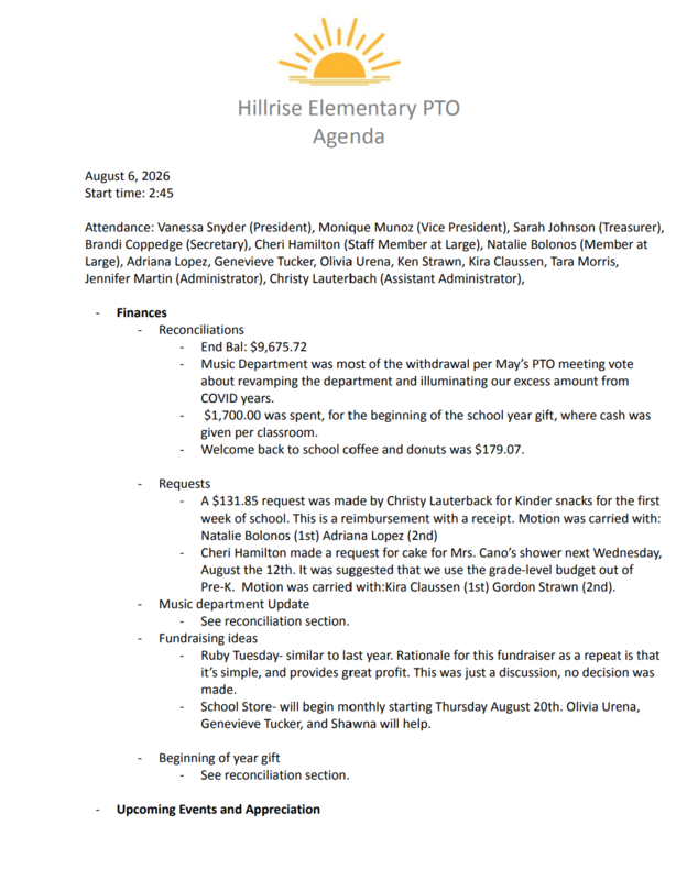 Meeting Minutes Page 1