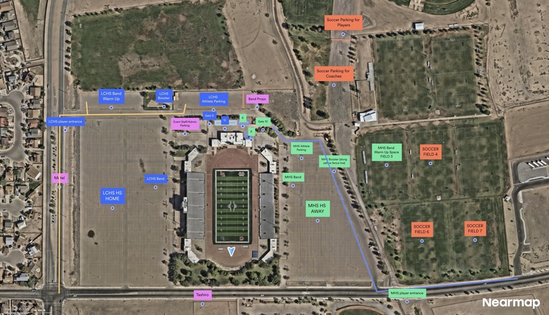 map of the Field of Dreams with parking designations