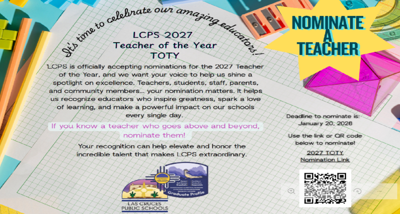 Nominate a teacher for Teacher of the Year!