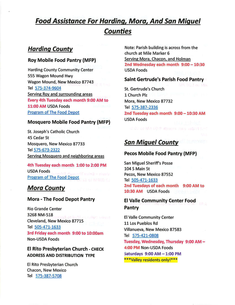 Food Assistance Programs