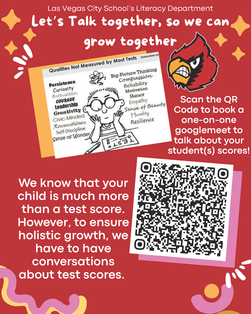 We know that your child is much more than a test score. However, to ensure holistic growth, we have to have conversations about test scores. *Scan the code *Book a one-on-one googlemeet *Talk about your childās scores