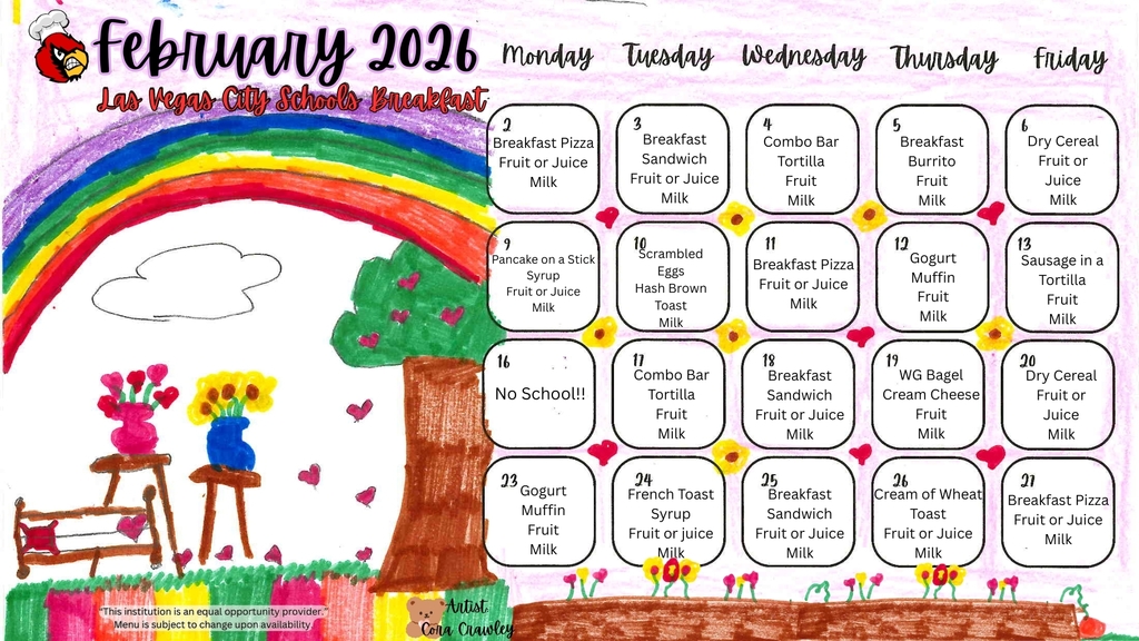 February 2026 Breakfast Menu