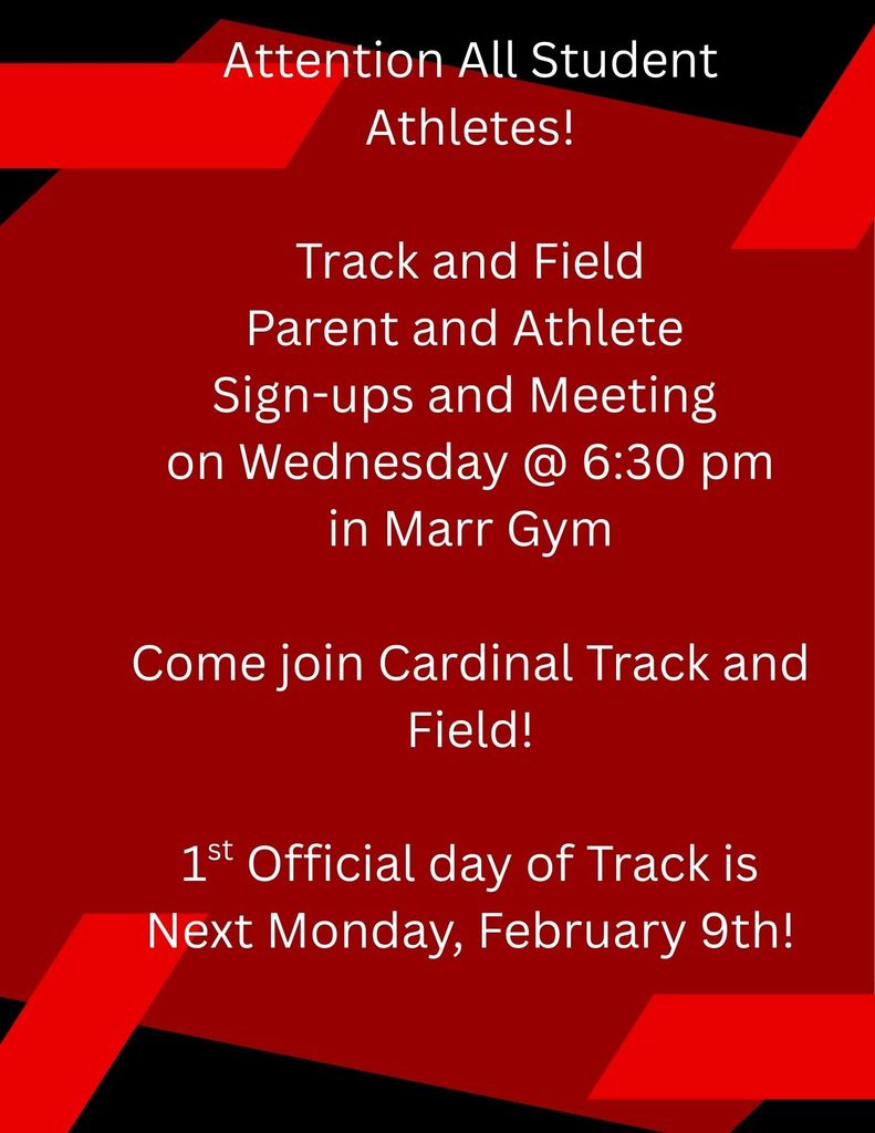 ATTENTION ALL STUDENT ATHLETES! COME OUT AND JOIN TRACK!