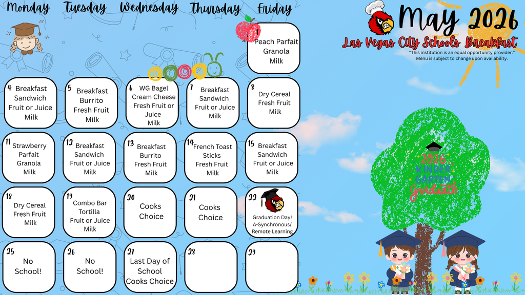 May 2026 Breakfast Menu