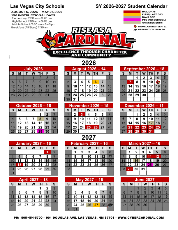 School Year 26-27 Calendar