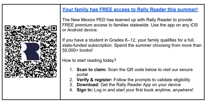Scan the code to access books for the Summer