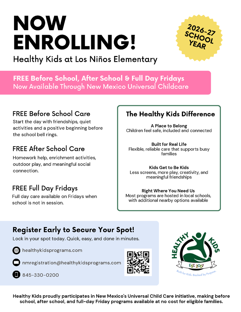 Now Enrolling: Healthy Kids Flyer