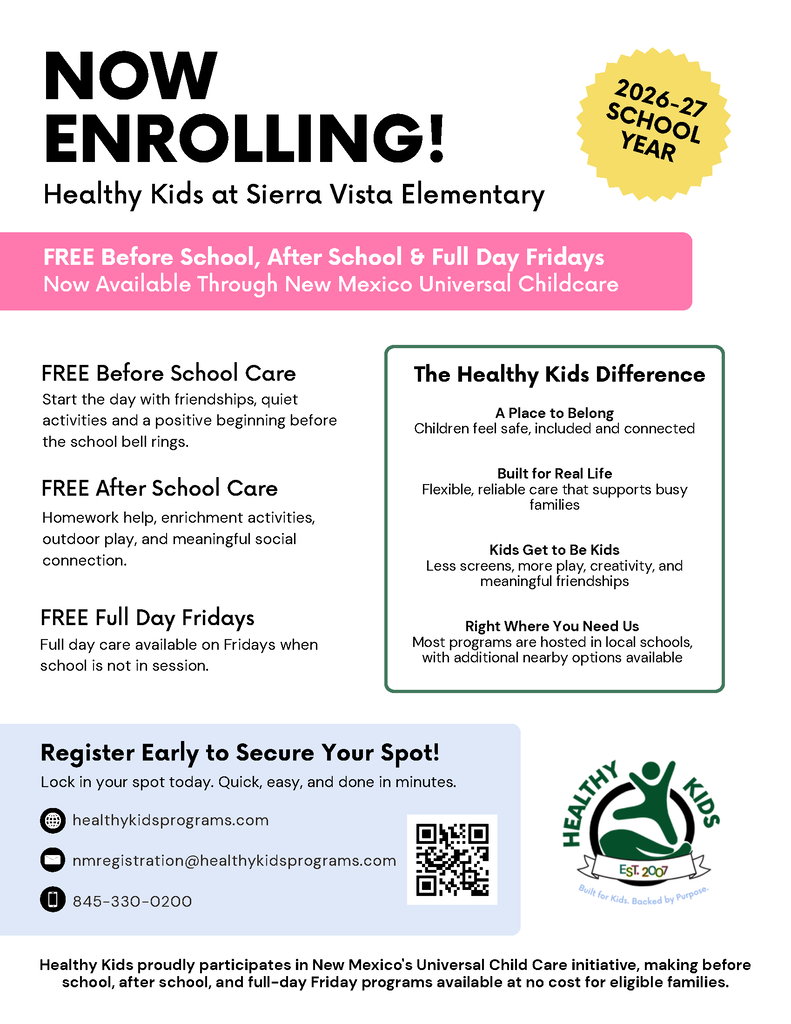 Now Enrolling: Healthy Kids Flyer