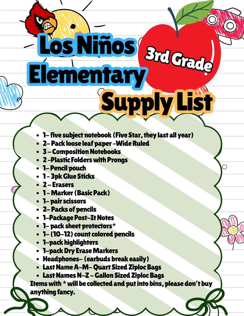 LNE Supply List