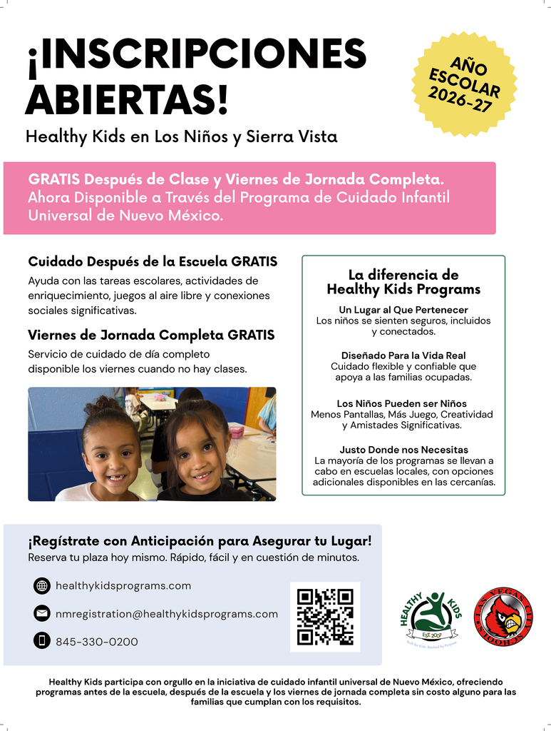 Asegura el lugar de tu estudiante hoy: healthykidsprograms.com ¿Preguntas? Llama al 845-330-0200