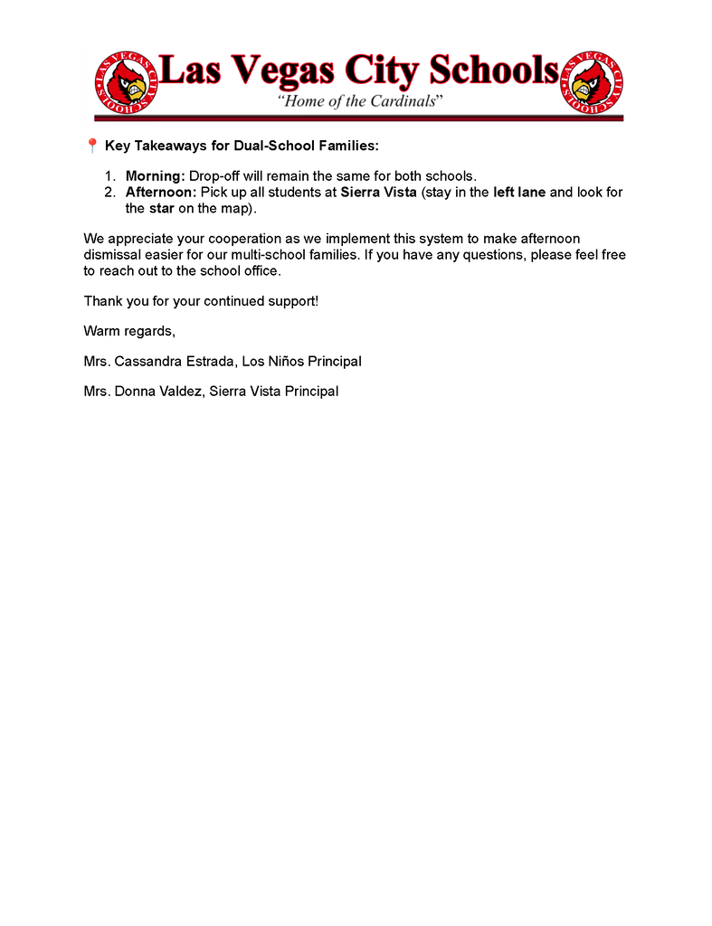 Important Information: Updated Morning Drop-off & Afternoon Pickup Procedures
