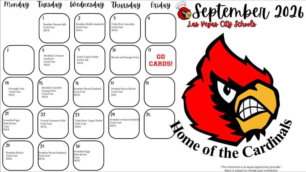 September Menus 