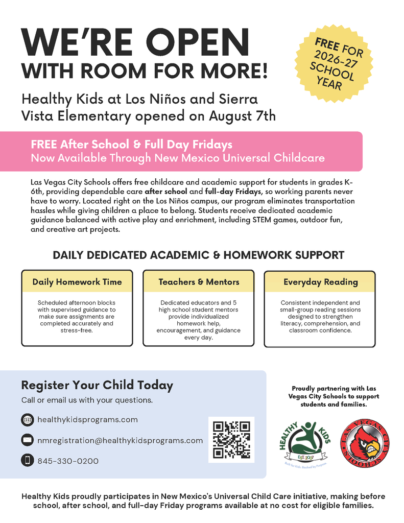 FREE After School & Full Day Fridays Now Available Through New Mexico Universal Childcare