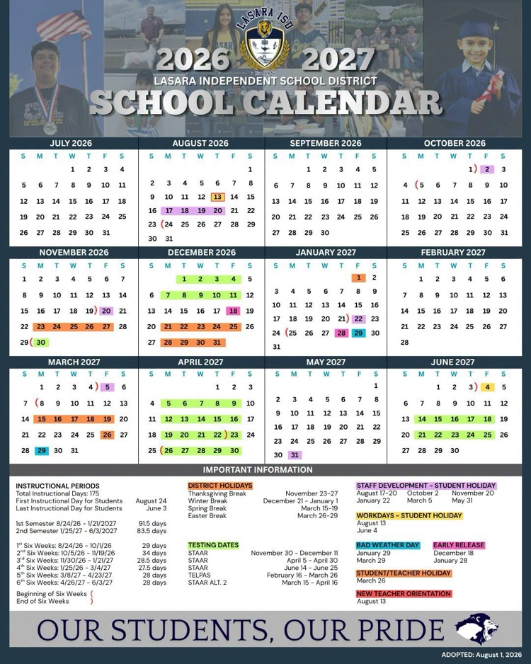 school calendar
