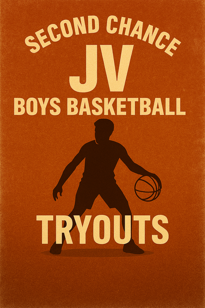 The second set of JV basketball try outs will be held on Wednesday, December 3rd, from 5:00-6:30 p.m. in the large gym, for those who were unable to attend first set of tryouts.