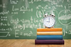 clock on books