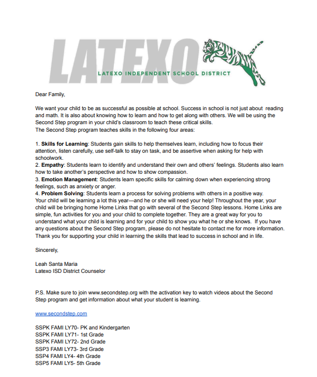 Leah Santa Maria Latexo ISD District Counselor