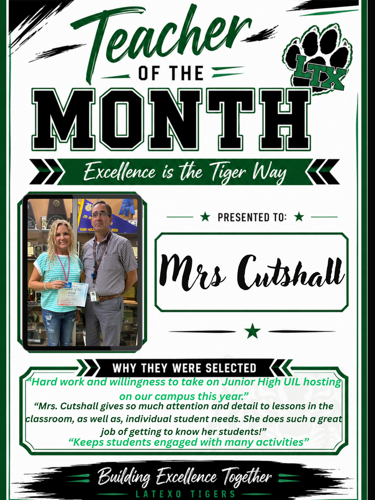 teacher of month - august