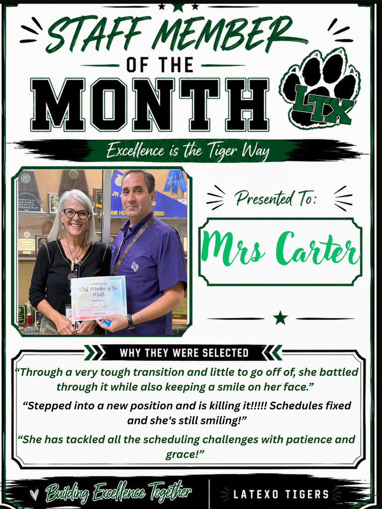 staff member of month - carter