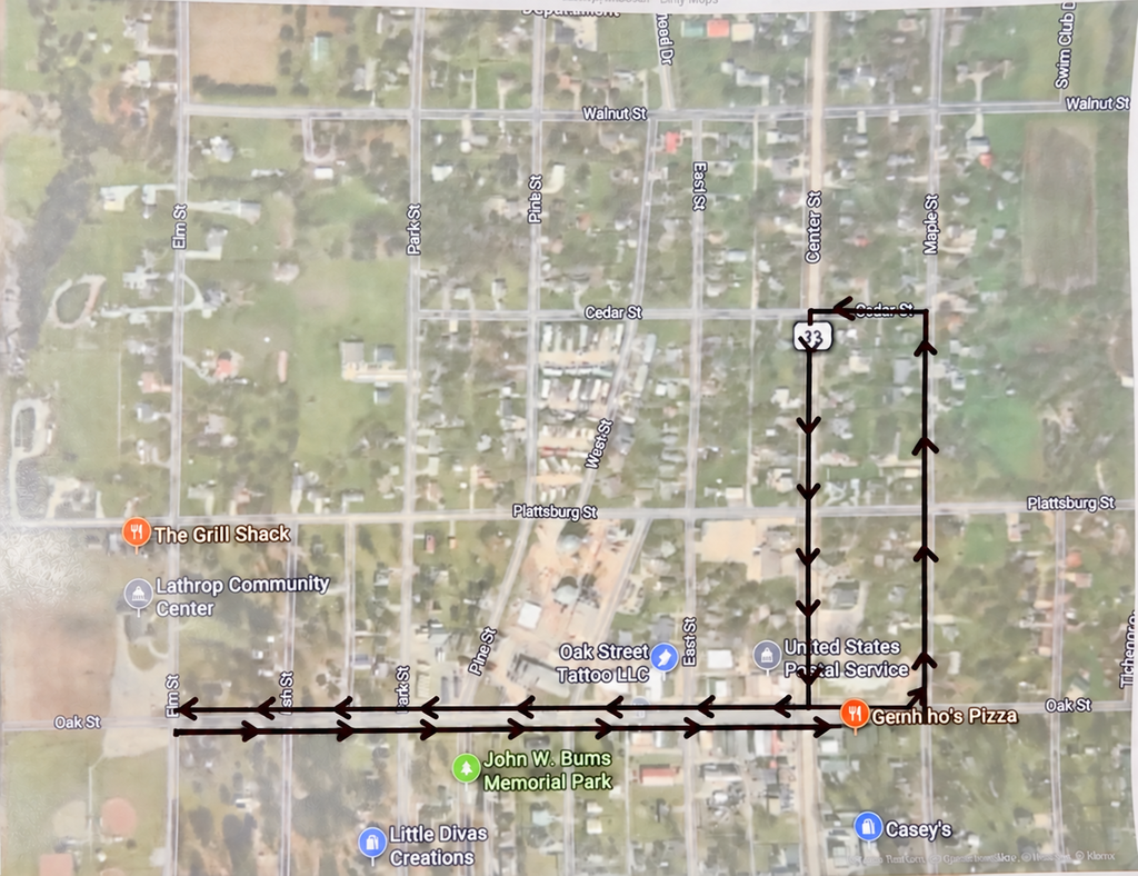 map of parade route