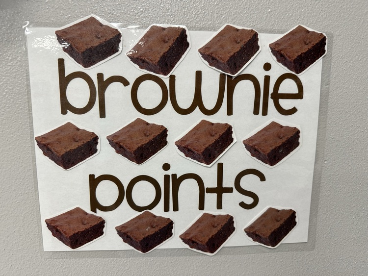 It only took Mrs. Fortner’s class 30 days to earn one dozen Brownie points (compliments in the hallway)! Today they celebrated with brownies and ice cream!