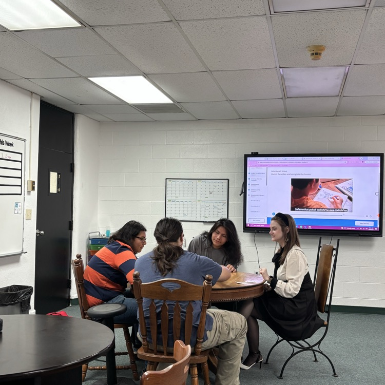 The Chickasaw high school Language class played a card game today using Chickasaw numbers. Delaney Lippard from the Department of Culture and Humanities of the Chickasaw Nation is the instructor.